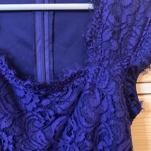 Tadashi Shoji Royal Purple Lace Special Occasion Gown Formal Dress Size 4 - Picture 6 of 12